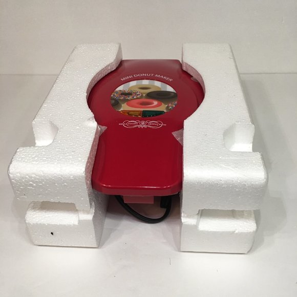 Mini Donut Maker Non Stick Red Bella Cucina Original Box Recipes NEW open box - Picture 5 of 12